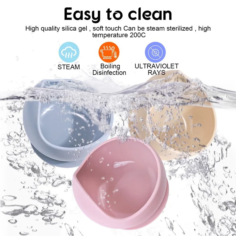 Blissybub™ Silicone Suction Bowl – No-Mess Feeding for Babies & Kids