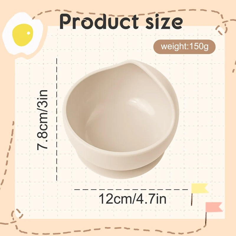 Blissybub™ Silicone Suction Bowl – No-Mess Feeding for Babies & Kids